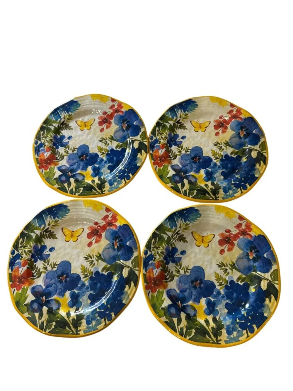 Set Of 4 Pier 1 Butterfly Floral Melamine 9
